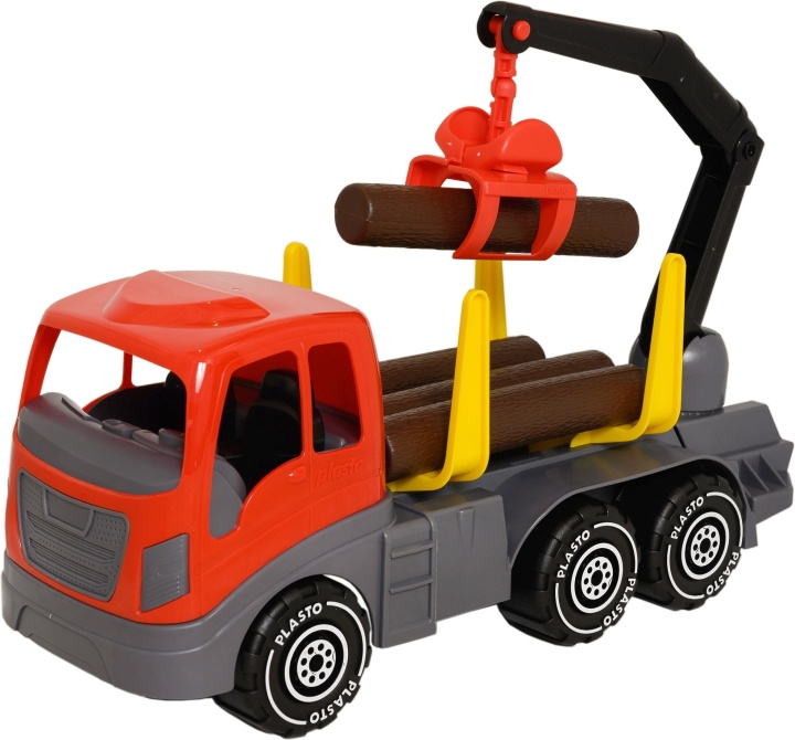 Plasto Tukkirekka, 45 cm, harmaa/punainen ryhmässä LELUT, TUOTTEET LAPSILLE JA VAUVOILLE / Leikkikalut, Askartelu &Pelit / Leikkiautot @ TP E-commerce Nordic AB (C75372)