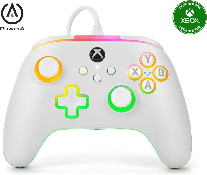 PowerA Lumectra Advantage Wired Controller -langallinen peliohjain, valkoinen, Xbox / PC ryhmässä KODINELEKTRONIIKKA / Pelikonsolit & Tarvikkeet / Xbox Series X / Tarvikkeet @ TP E-commerce Nordic AB (C75411)