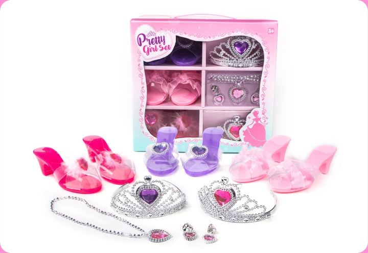 Techwo Pretty Girl Set -asustesetti ryhmässä LELUT, TUOTTEET LAPSILLE JA VAUVOILLE / Leikkikalut, Askartelu &Pelit / Naamiaisasut @ TP E-commerce Nordic AB (C76179)