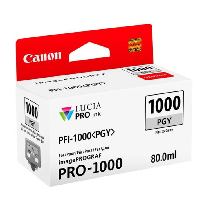 Canon Ink 0553C001 PFI-1000 Photo Grey ryhmässä TIETOKOONET & TARVIKKEET / Tulostimet & Tarvikkeet / Musteet ja väriaineet / Mustepatruunat / Canon @ TP E-commerce Nordic AB (C76482)