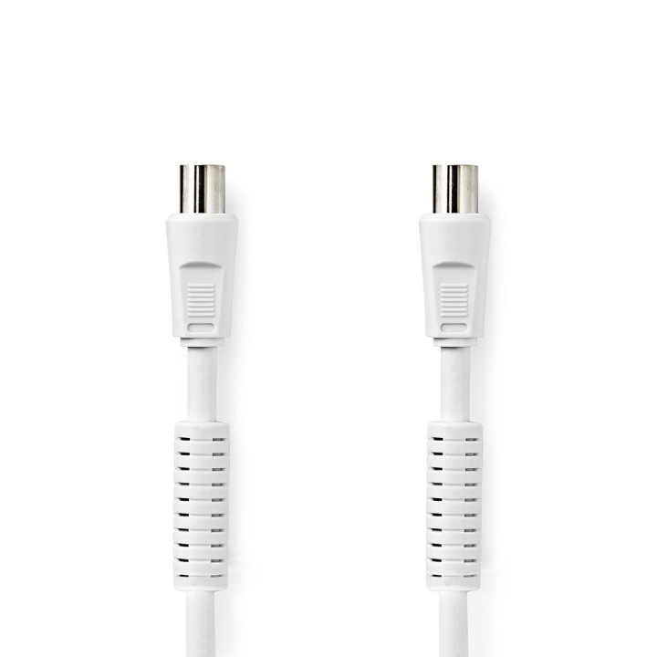 Nedis Koaksiaalikaapeli | IEC (Coax) Uros | IEC (Coax) Naaras | Niklattu | 120 dB | 75 Ohm | Nelinkertainen suojaus | 15.0 m | Pyöreä | PVC | Valkoinen | Label