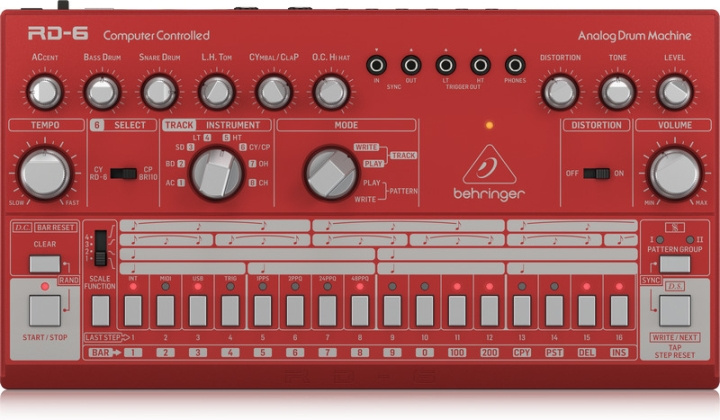 BEHRINGER RD-6 -analoginen rumpukone, punainen ryhmässä URHEILU, VAPAA-AIKA JA HARRASTUS / Harrastus / Musiikki / Tarvikkeet soittimille @ TP E-commerce Nordic AB (C78212)