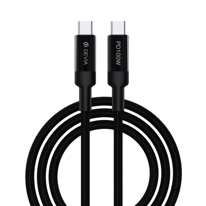 Devia kaapeli EC309 Extreme PD USB-C - USB-C 1,5 m 100W musta ryhmässä ÄLYPUHELIMET JA TABLETIT / Laturit & Kaapelit / Kaapelit / Tyyppi C -kaapelit @ TP E-commerce Nordic AB (C78596)