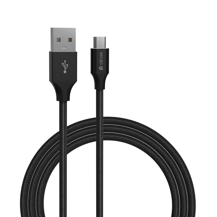 Devia kaapeli Gracious EC207 USB - MicroUSB 2,0 m 2,1A musta ryhmässä ÄLYPUHELIMET JA TABLETIT / Laturit & Kaapelit / Kaapelit / MicroUSB-kaapelit @ TP E-commerce Nordic AB (C78599)
