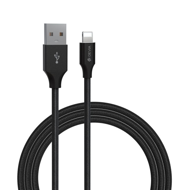 Devia kaapeli Gracious EC412 USB - Lightning 2,0 m 2,1A musta ryhmässä ÄLYPUHELIMET JA TABLETIT / Laturit & Kaapelit / Kaapelit / Lightning kaapelit @ TP E-commerce Nordic AB (C78601)