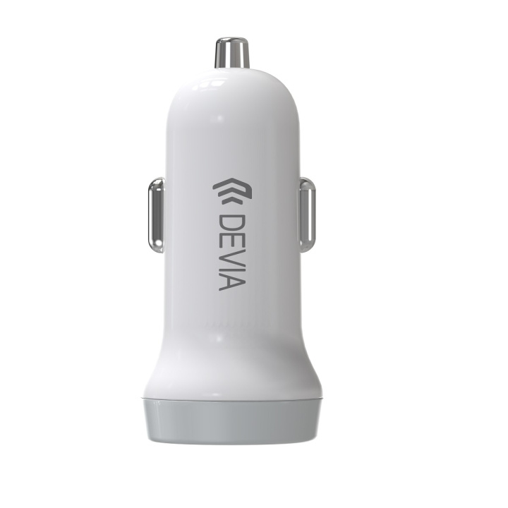 Devia autolaturi Smart 2x USB 3,1A valkoinen ryhmässä ÄLYPUHELIMET JA TABLETIT / Laturit & Kaapelit / Autolaturi / Autolaturi USB @ TP E-commerce Nordic AB (C78661)