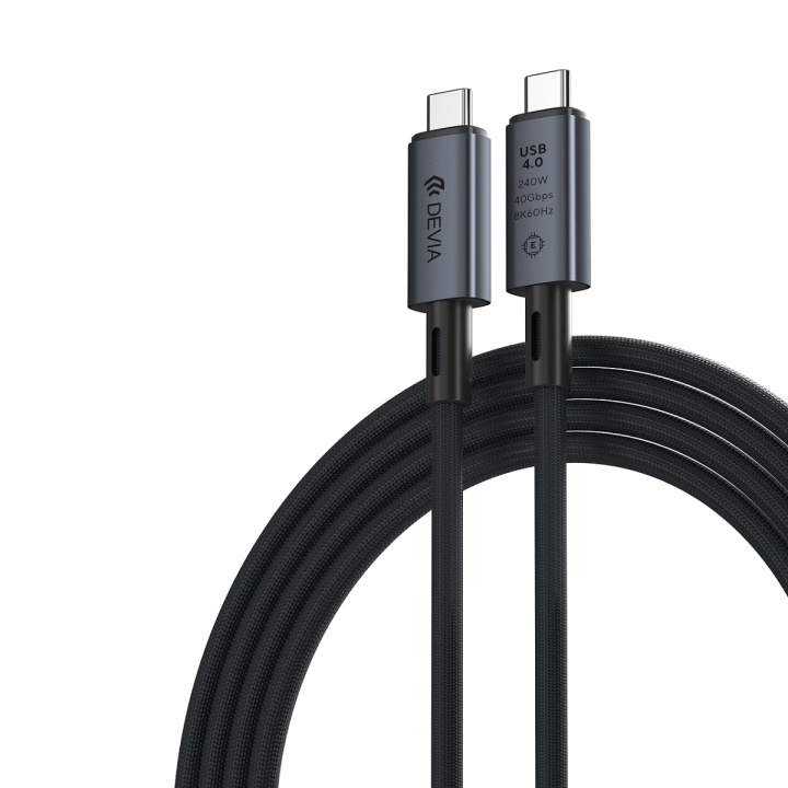 Devia kaapeli Extreme EC641 PD USB-C - USB-C 4.0 1,0 m 240W musta 8K 60Hz ryhmässä ÄLYPUHELIMET JA TABLETIT / Laturit & Kaapelit / Kaapelit / Tyyppi C -kaapelit @ TP E-commerce Nordic AB (C78680)