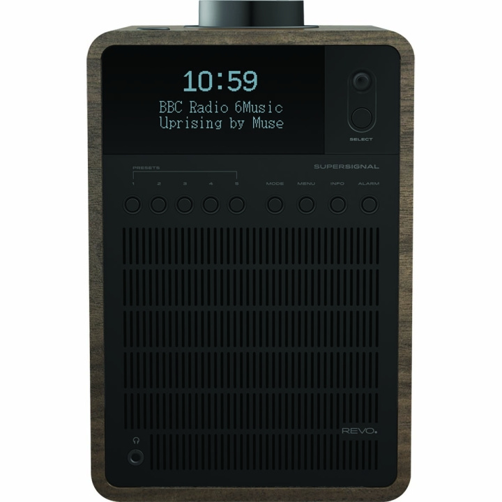 REVO SuperSignal DAB+ / FM / Bluetooth Combo Radio Walnut-musta ryhmässä KODINELEKTRONIIKKA / Ääni & Kuva / Kotiteatteri, HiFi ja kannettavat / Radio & Herätyskellot / Radio @ TP E-commerce Nordic AB (C78800)