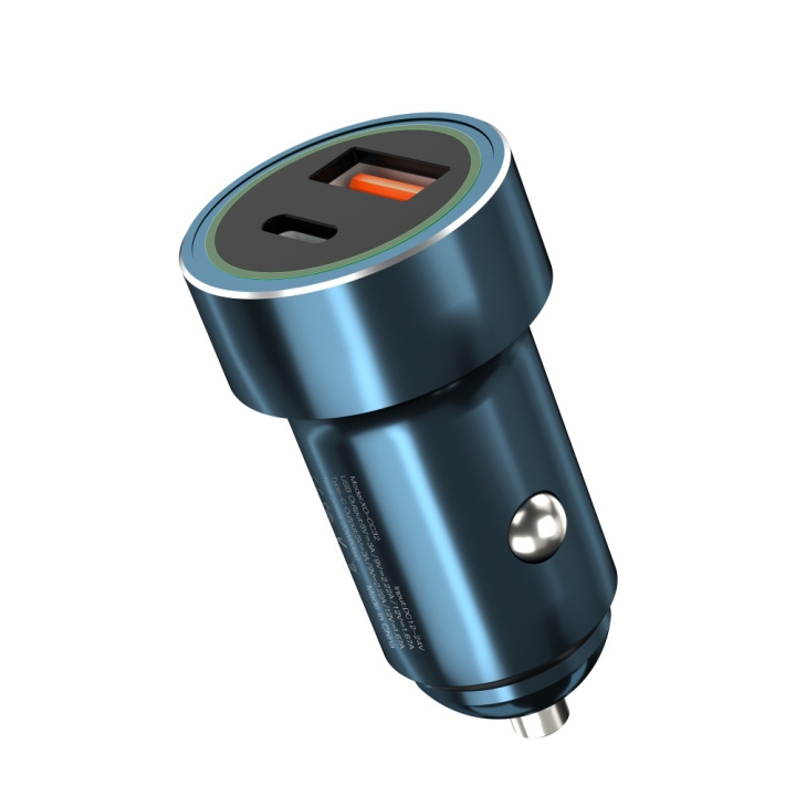 Xo autolaturi CC32 PD QC 3.0 20W 1X USB 1x USB-C sininen ryhmässä ÄLYPUHELIMET JA TABLETIT / Laturit & Kaapelit / Autolaturi / Autolaturi USB @ TP E-commerce Nordic AB (C79153)