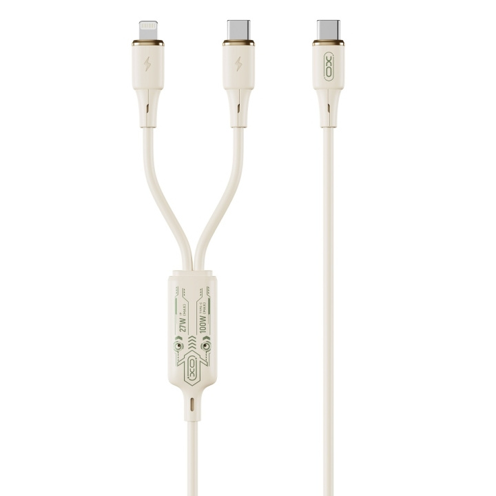 Xo kaapeli NB-Q262 2in1 PD USB-C - Lightning + USB-C 1,2m beige 60W ryhmässä TIETOKOONET & TARVIKKEET / Kaapelit & Sovittimet / USB / USB-C @ TP E-commerce Nordic AB (C79320)