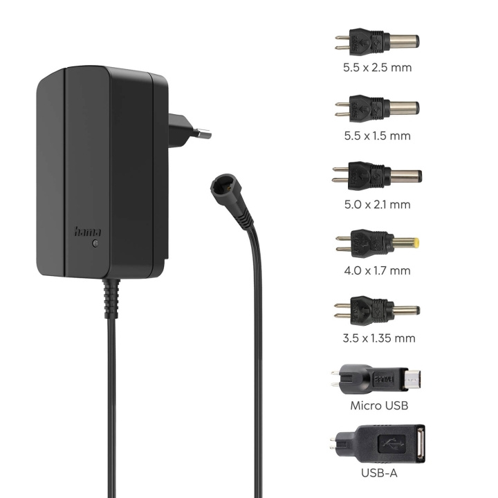 Hama Power Supply Unit Universal 2250mA/27W Black ryhmässä TIETOKOONET & TARVIKKEET / Kannettavat tietokoneet & tarvikkeet / Laturi / Seinälaturi / Universal @ TP E-commerce Nordic AB (C79451)