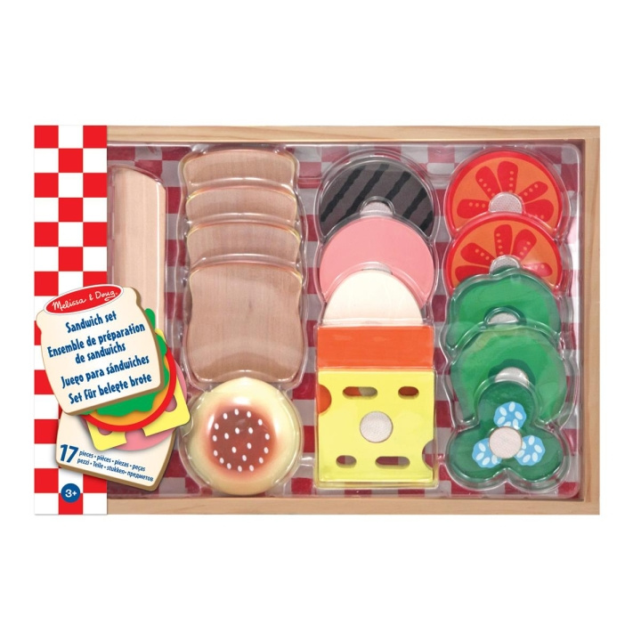 Melissa & Doug Ruokaleikki puinen sandwich-setti ryhmässä LELUT, TUOTTEET LAPSILLE JA VAUVOILLE / Leikkikalut, Askartelu &Pelit / Pieni koti ja roolileikki @ TP E-commerce Nordic AB (C79803)