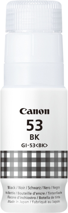 Canon GI-53 BK-mustepullo, musta ryhmässä TIETOKOONET & TARVIKKEET / Tulostimet & Tarvikkeet / Musteet ja väriaineet / Mustepatruunat / Canon @ TP E-commerce Nordic AB (C80336)