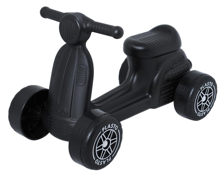 Plasto Sitt spark Scooter med tysta hjul, svart, sitthöjd 22 cm, längd 50cm i box ryhmässä LELUT, TUOTTEET LAPSILLE JA VAUVOILLE / Ulkoleut / Puutarhalelut @ TP E-commerce Nordic AB (C81739)