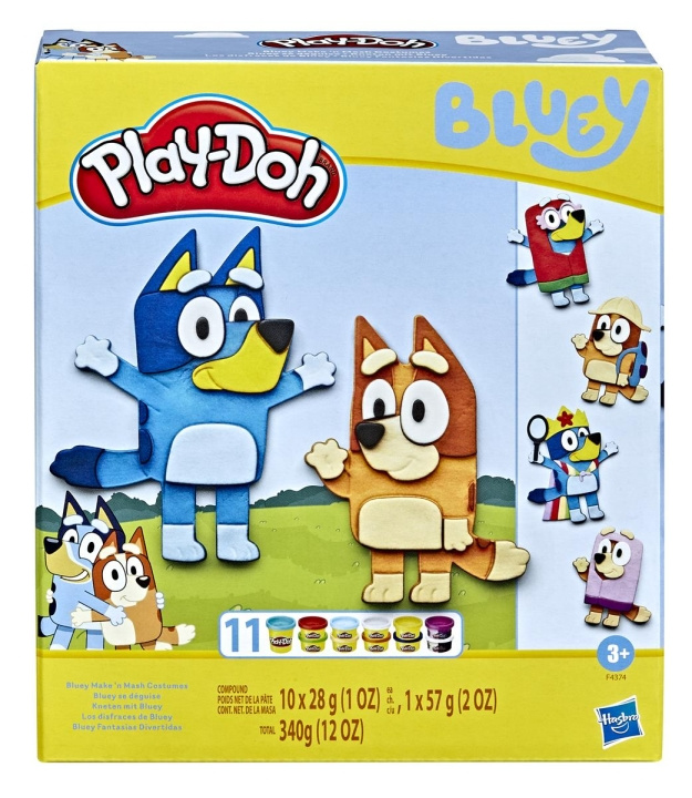 Hasbro Play-Doh Bluey Make \'n Mash -puvut leikkisarja ryhmässä LELUT, TUOTTEET LAPSILLE JA VAUVOILLE / Leikkikalut, Askartelu &Pelit / Pelaa savea, leikkiä hiekkaa ja tarvikkeita @ TP E-commerce Nordic AB (C83305)