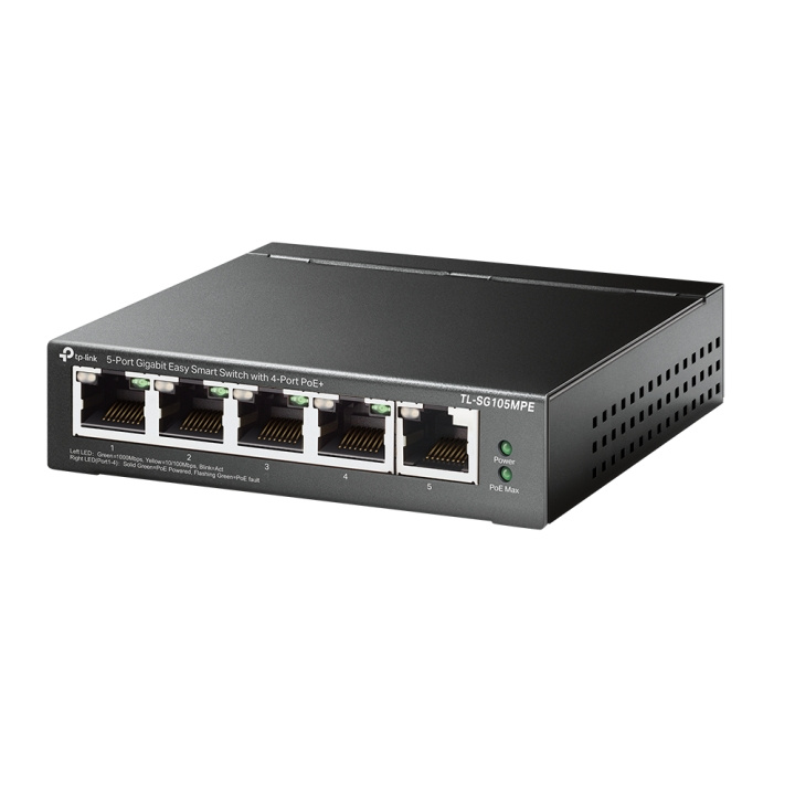 TP-Link 5-porttinen Gigabit Easy Smart -kytkin, jossa on 4-porttinen PoE+-portti ryhmässä TIETOKOONET & TARVIKKEET / Kaapelit & Sovittimet / Adapterit @ TP E-commerce Nordic AB (C83885)