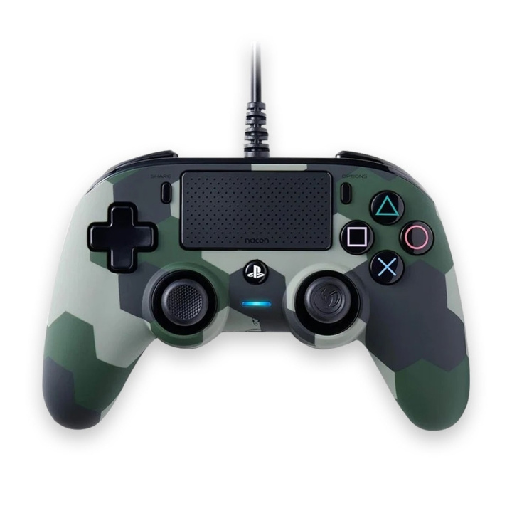 NACON Kompakti ohjain (vihreä naamiointi) ryhmässä KODINELEKTRONIIKKA / Pelikonsolit & Tarvikkeet / Sony PlayStation 4 / Tarvikkeet @ TP E-commerce Nordic AB (C85226)