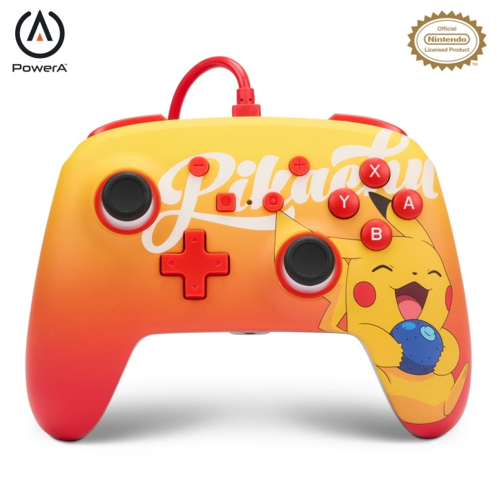 PowerA NSW ENH langallinen ohjain - Oran Berry Pikachu /Nintendo Switch /Nintendo Switch ryhmässä KODINELEKTRONIIKKA / Pelikonsolit & Tarvikkeet / Nintendo Switch / Tarvikkeet @ TP E-commerce Nordic AB (C85475)