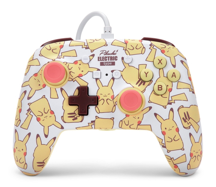 PowerA NSW ENH langallinen ohjain - Pikachu Blush (Pikachu Blush) ryhmässä KODINELEKTRONIIKKA / Pelikonsolit & Tarvikkeet / Nintendo Switch / Tarvikkeet @ TP E-commerce Nordic AB (C85476)