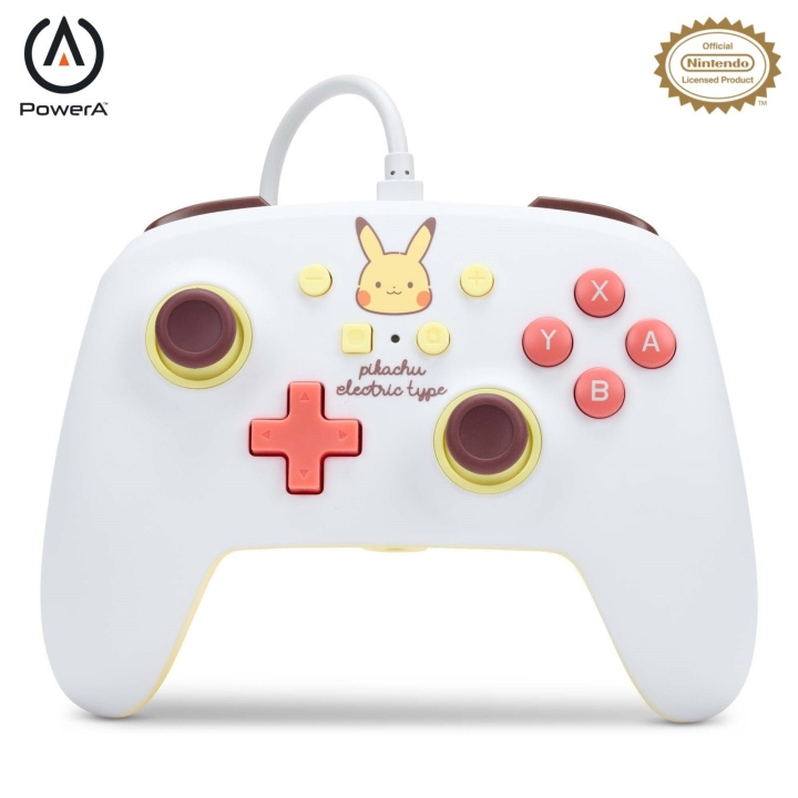 PowerA Parannettu langallinen ohjain Nintendo Switchille - Pikachu Electric Type (sähköinen tyyppi) ryhmässä KODINELEKTRONIIKKA / Pelikonsolit & Tarvikkeet / Nintendo Switch / Tarvikkeet @ TP E-commerce Nordic AB (C85486)