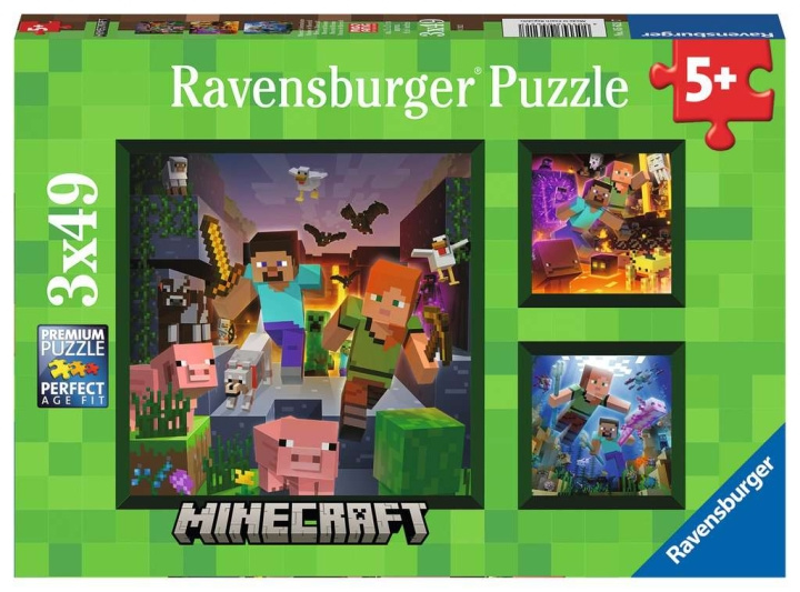 Ravensburger Minecraft Biomes 3x49p - (10105621) ryhmässä LELUT, TUOTTEET LAPSILLE JA VAUVOILLE / Leikkikalut, Askartelu &Pelit / Lasten palapeli @ TP E-commerce Nordic AB (C85696)