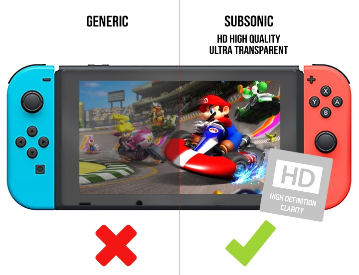SuBsonic Switch Super -näytönsuoja - karkaistu lasi 9H Hd ryhmässä KODINELEKTRONIIKKA / Pelikonsolit & Tarvikkeet / Nintendo Switch / Tarvikkeet @ TP E-commerce Nordic AB (C85965)