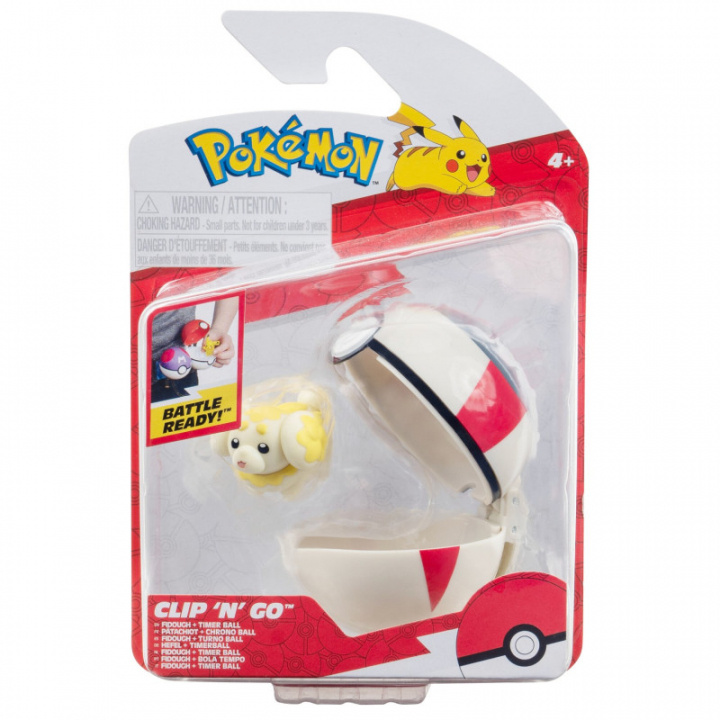 Pokémon Clip N Go - Fidough ja ajastin pallo (PKW3625) ryhmässä LELUT, TUOTTEET LAPSILLE JA VAUVOILLE / Leikkikalut, Askartelu &Pelit / Figuurit, miniatyyrit ja tarvikkeet @ TP E-commerce Nordic AB (C85994)