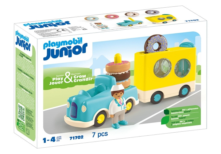 Playmobil JUNIOR: (71702): Crazy Donut Truck with Stacking and Sorting Feature (71702) ryhmässä LELUT, TUOTTEET LAPSILLE JA VAUVOILLE / Leikkikalut, Askartelu &Pelit / Lelusarja @ TP E-commerce Nordic AB (C86055)