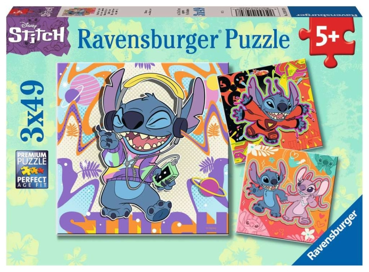 Ravensburger Palapeli Disney Stitch 3x49p ryhmässä LELUT, TUOTTEET LAPSILLE JA VAUVOILLE / Leikkikalut, Askartelu &Pelit / Lasten palapeli @ TP E-commerce Nordic AB (C86153)