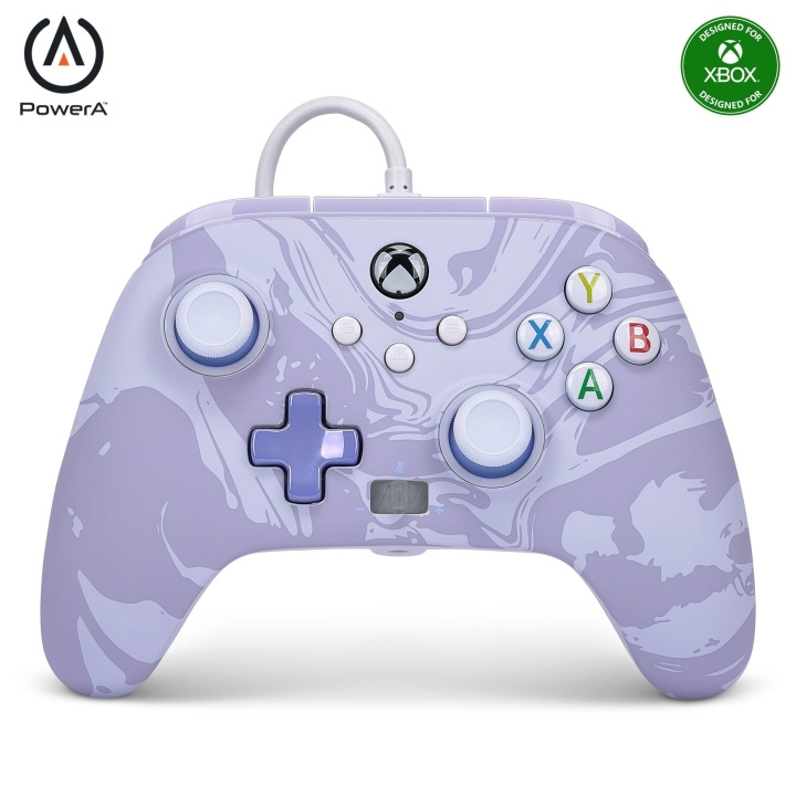 PowerA Parannettu langallinen ohjain - Xbox Series X/S - Lavender Swirl - Lavender Swirl ryhmässä KODINELEKTRONIIKKA / Pelikonsolit & Tarvikkeet / Xbox Series X / Tarvikkeet @ TP E-commerce Nordic AB (C86206)