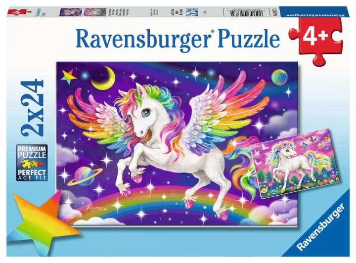 Ravensburger Yksisarvinen ja Pegasus 2x24p - (10105677) ryhmässä LELUT, TUOTTEET LAPSILLE JA VAUVOILLE / Leikkikalut, Askartelu &Pelit / Lasten palapeli @ TP E-commerce Nordic AB (C86302)