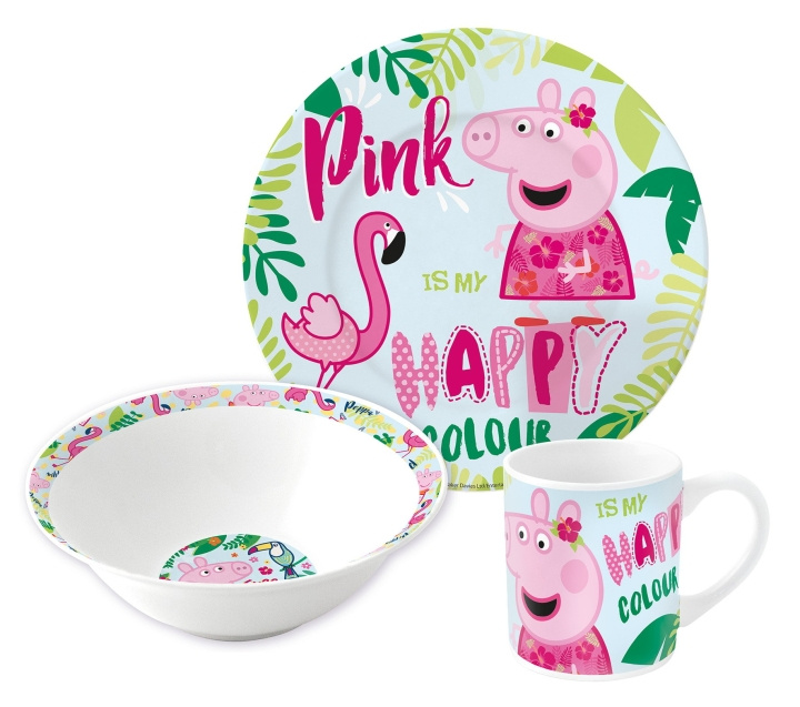 Peppa Pig Suuri - 3 kpl. Peppa Pig Lahjasetti - (20165) ryhmässä LELUT, TUOTTEET LAPSILLE JA VAUVOILLE / Syö ja juo / Lasten astiat @ TP E-commerce Nordic AB (C86374)