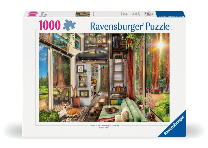 Ravensburger Puzzle Redwood Forest Tiny House 1000p (12000634) ryhmässä URHEILU, VAPAA-AIKA JA HARRASTUS / Harrastus / Palapeli @ TP E-commerce Nordic AB (C86463)
