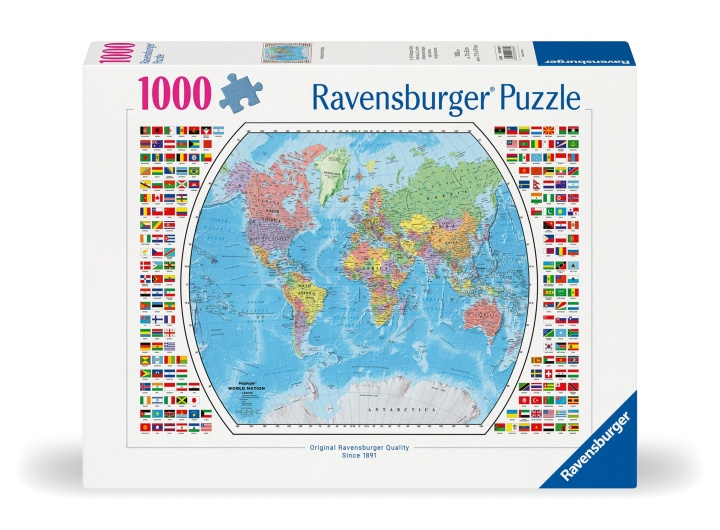 Ravensburger Puzzle Poliittinen maailmankartta 1000p (12000664) ryhmässä URHEILU, VAPAA-AIKA JA HARRASTUS / Harrastus / Palapeli @ TP E-commerce Nordic AB (C86467)