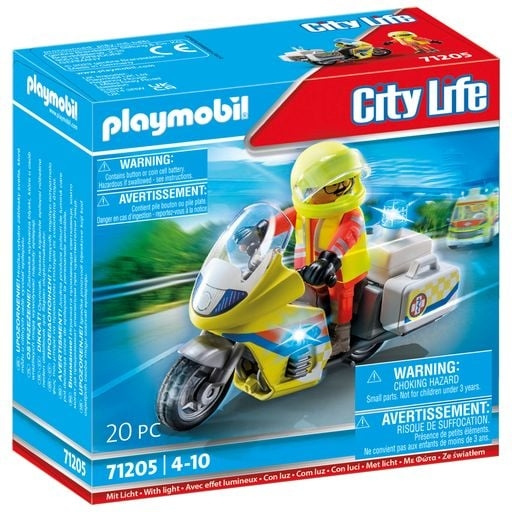 Playmobil Hätälääkärin moottoripyörä vilkkuvalla valolla (71205) ryhmässä LELUT, TUOTTEET LAPSILLE JA VAUVOILLE / Leikkikalut, Askartelu &Pelit / Lelusarja @ TP E-commerce Nordic AB (C86659)