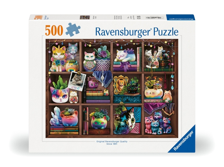 Ravensburger Puzzle Cubby Kissat ja mehikasvit 500p (12000874) ryhmässä URHEILU, VAPAA-AIKA JA HARRASTUS / Harrastus / Palapeli @ TP E-commerce Nordic AB (C86710)