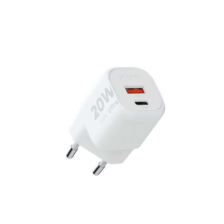 Xtorm 20W GaN2 Ultra kotilaturi USB-C PD/USB-A Valkoinen ryhmässä ÄLYPUHELIMET JA TABLETIT / Laturit & Kaapelit / Seinälaturi / Seinälaturi USB @ TP E-commerce Nordic AB (C87235)
