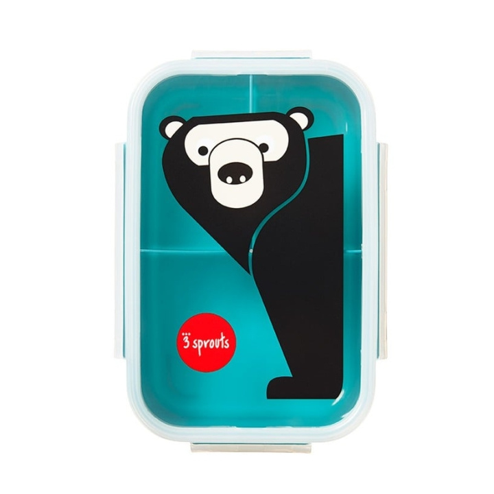 3 Sprouts Bento laatikko - Teal Bear ryhmässä LELUT, TUOTTEET LAPSILLE JA VAUVOILLE / Syö ja juo / Lasten astiat @ TP E-commerce Nordic AB (C89042)
