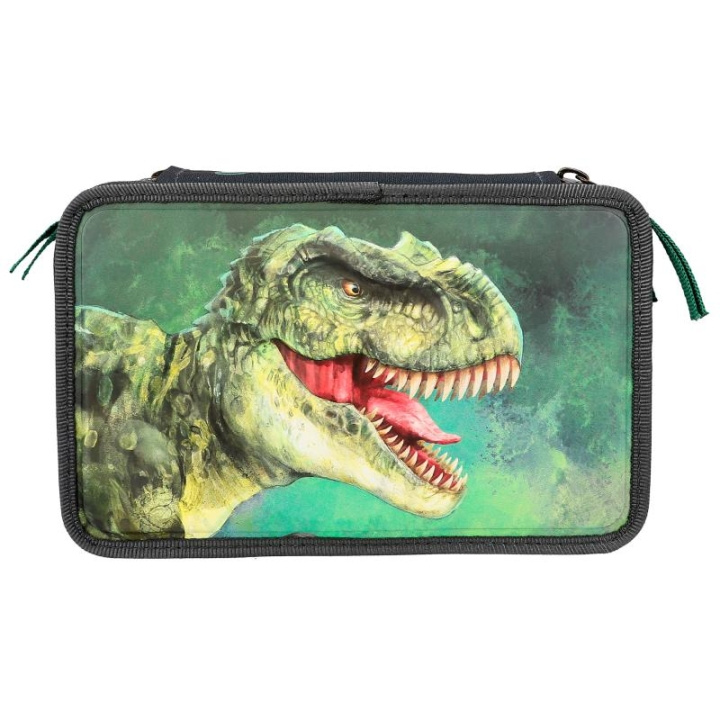Dino World Kolminkertainen kynäkotelo - vihreä 3D-efektillä - ( 0412475 ) ryhmässä LELUT, TUOTTEET LAPSILLE JA VAUVOILLE / Leikkikalut, Askartelu &Pelit / Penaali @ TP E-commerce Nordic AB (C90269)
