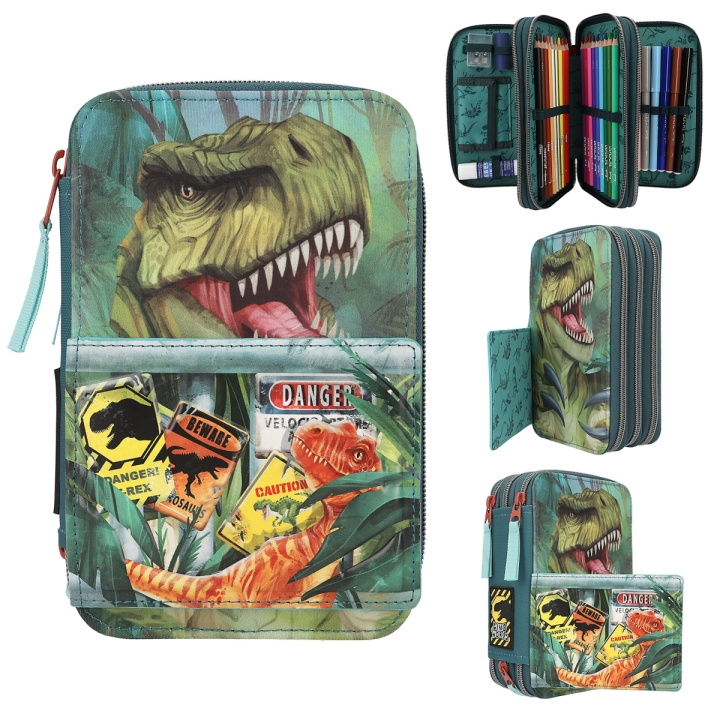 Dino World Kolminkertainen kynäkotelo vaara ( 0411757 ) ryhmässä LELUT, TUOTTEET LAPSILLE JA VAUVOILLE / Leikkikalut, Askartelu &Pelit / Penaali @ TP E-commerce Nordic AB (C90428)