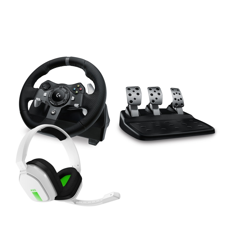 Logitech G920 Driving Force Racing Wheel ja Astro A10 -pelikuulokkeet paketissa ryhmässä TIETOKOONET & TARVIKKEET / GAMING / Ohjauspyörät ja joystickit @ TP E-commerce Nordic AB (C92929)