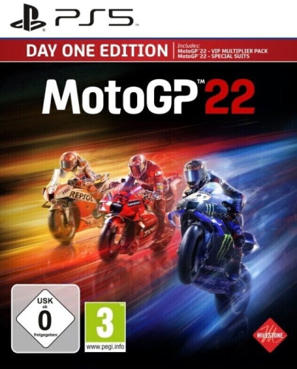 Milestone MotoGP 22 (Day 1 Edition) (DE/Multi pelissä) ryhmässä KODINELEKTRONIIKKA / Pelikonsolit & Tarvikkeet / Sony PlayStation 5 / Peli @ TP E-commerce Nordic AB (C93061)