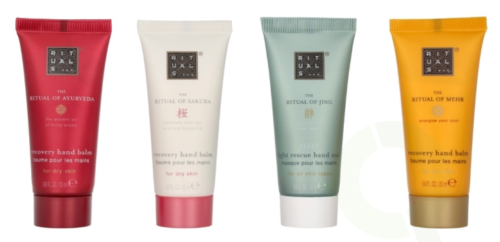 Rituals Soothing Hand Balm Set 4 x 20ml 80 ml Ayurveda/Mehr/Sakura/Jing ryhmässä KAUNEUS JA TERVEYS / Manikyyri/Pedikyyri / Käsirasva @ TP E-commerce Nordic AB (C95684)
