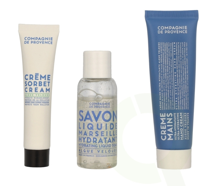 Compagnie De Provence Velvet Seaweed Discovery Kit 75 ml Marseille Nestemäinen saippua 30ml/Käsivoide 30ml/Sorbet Cream 15ml ryhmässä KAUNEUS JA TERVEYS / Manikyyri/Pedikyyri / Käsirasva @ TP E-commerce Nordic AB (C95685)