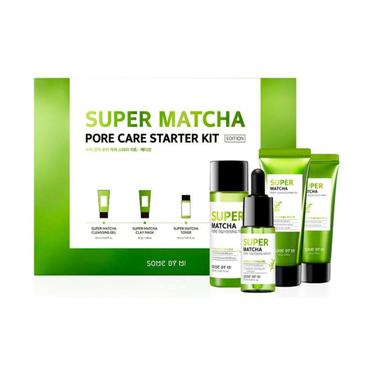 Some By Mi Super Matcha Pore Care Starter Kit - matkakokoinen pakkaus ryhmässä KAUNEUS JA TERVEYS / Ihonhoito / Kasvot / Päivävoide @ TP E-commerce Nordic AB (D01586)