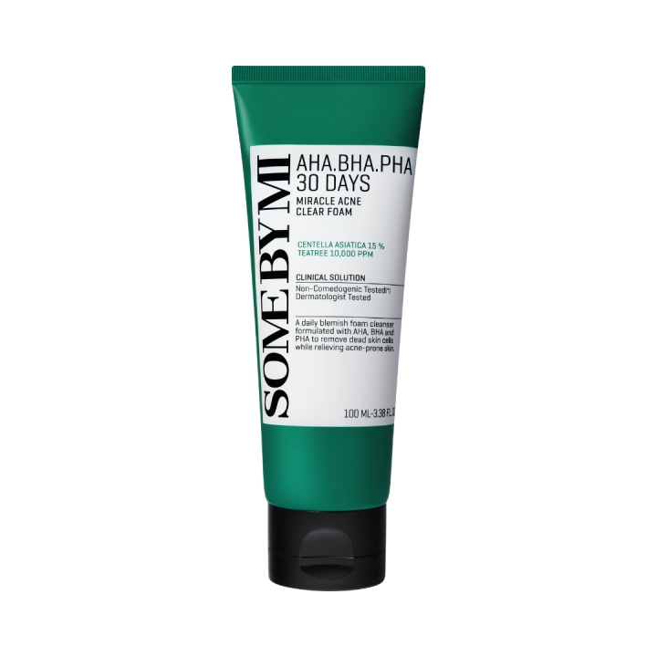 Some By Mi AHA BHA PHA 30 Days Miracle Acne Clear Foam 100 ml ryhmässä KAUNEUS JA TERVEYS / Ihonhoito / Kasvot / Puhdistus @ TP E-commerce Nordic AB (D01828)