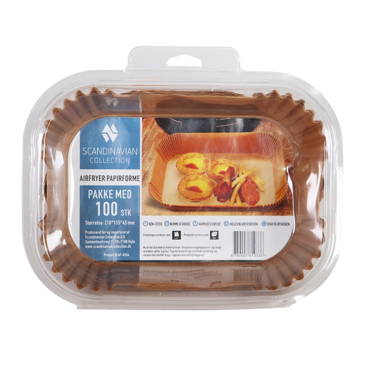 Scandinavian Collection Airfryer-paperimuotit, suorakaiteen muotoiset - 100 kpl ryhmässä KOTI, TALOUS JA PUUTARHA / Kodinkoneet / Airfryers ja rasvakeittimet @ TP E-commerce Nordic AB (D02074)