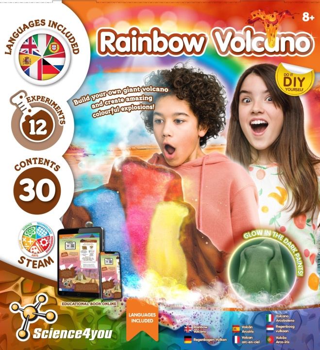 Science4you Sateenkaari-tulivuori (40329) ryhmässä LELUT, TUOTTEET LAPSILLE JA VAUVOILLE / Leikkikalut, Askartelu &Pelit / Kokeilu ja tee-se-itse @ TP E-commerce Nordic AB (D06536)