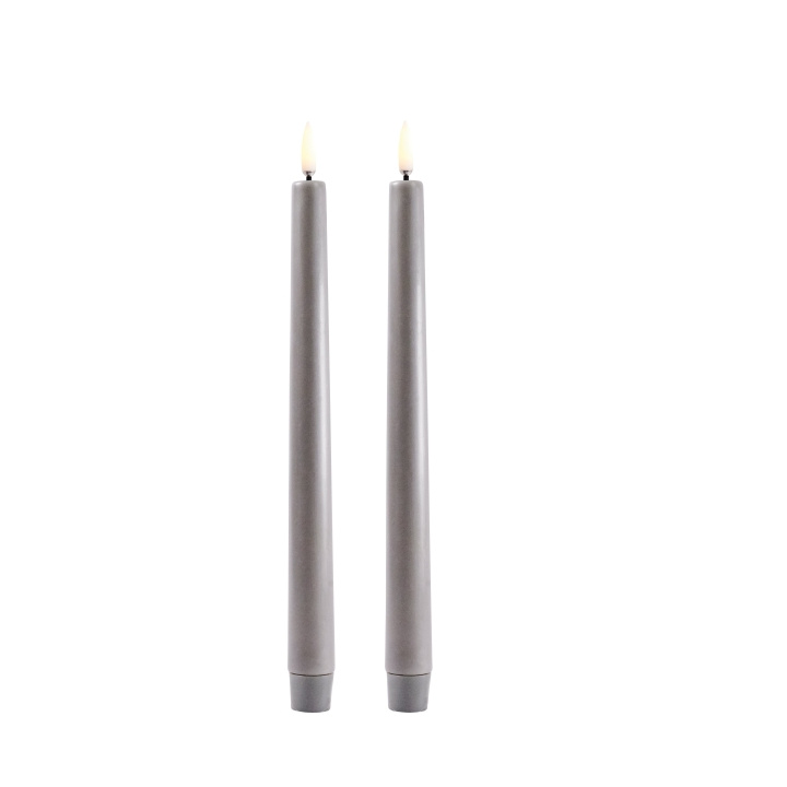 Uyuni LED-kynttilä 2-pack - Harmaa, sileä - 2,3x25 cm (UL-TA-GR02325-2) ryhmässä KODINELEKTRONIIKKA / Valaistus / Muu valaistus @ TP E-commerce Nordic AB (D06987)