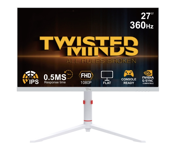 Twisted Minds Arctic Pro Series 27 FHD - 360HZ 0.5MS Fast IPS HDMI 2.1 -pelimonitori - valkoinen ryhmässä TIETOKOONET & TARVIKKEET / Näytöt / Tietokonenäytöt @ TP E-commerce Nordic AB (D07087)